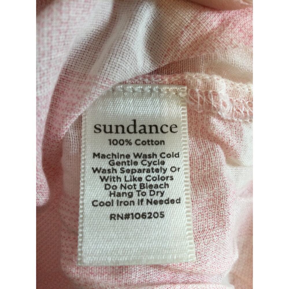 Sundance Risette Top Womens XS Pink Plaid Gingham 3/4 Sleeve Blouse Cottagecore - Picture 6 of 10